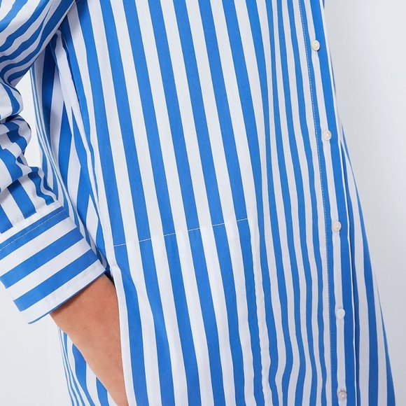 Tuckernuck Pomander Place Blue Stripe Constance Maxi Shirt Dress - Picture 2 of 5